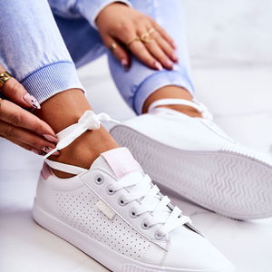 Moteriški odiniai sportbačiai BIG STAR baltai rožiniai