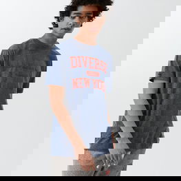 Vyriški marškinėliai tamsiai mėlynas melanžas