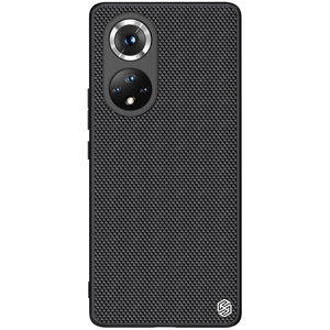 Nillkin Textured Case patvarus sustiprintas dėklas su gelio rėmeliu ir nailonine nugarėle Honor 50 Pro juodas