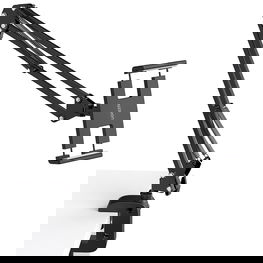 laikiklis trikojis sulankstoma rankena stalui stalas telefonui planšetiniam kompiuteriui juodai pilka (50394)