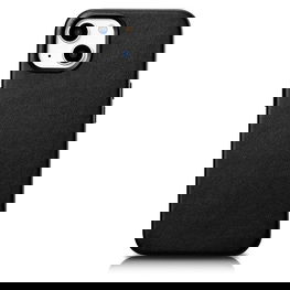 iCarer Case odinis dangtelis iPhone 14 Plus tikros odos dėklas, juodas (suderinamas su MagSafe )