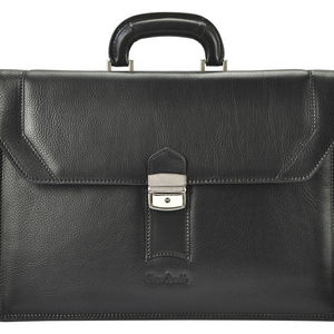 Vyriškas juodas portfelis iš natūralios odos Pierre Cardin