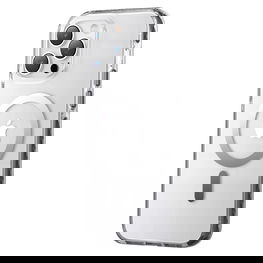 Kingxbar PQY Ice Crystal serijos magnetinis dėklas iPhone 14 Pro MagSafe pilkos spalvos