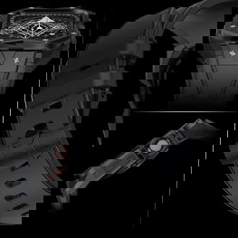 dėklas Apple Watch 9, 8, 7 (45 mm), pagamintas iš nerūdijančio plieno su dirželiu, juodas