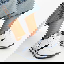 Jūrinės mėlynos ir baltos spalvos moteriški kedai CROSS JEANS