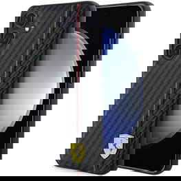 Ferrari Carbon Printed Line dėklas Samsung Galaxy S24+ - juodas