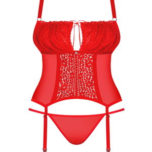 Blossmina korsetas + stringai NEMOKAMAI!!! Raudona