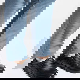 Vyriški juodi ekologiškos odos mokasinai