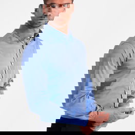 atlaso audinio marškiniai - mėlyni