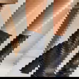 Natūralios odos aukštakulniai batai juodi GOE OO2N4166-W2