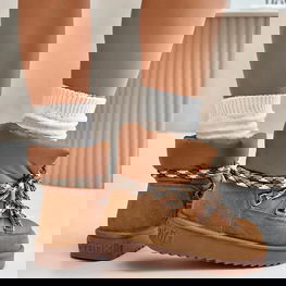 Moteriški zomšiniai sniego batai su storais raišteliais D.Franklin DFSH375003 Ruda