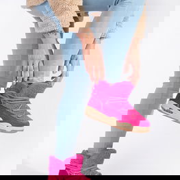 Moteriški rožiniai sniego batai su storu padu