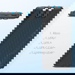 Powerbank“ Choetech B654“ 10 000 mAh 22,5 W USB C / Lightning“ laidu – juodas