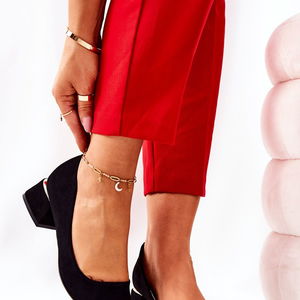 Zomšiniai bateliai juodos spalvos