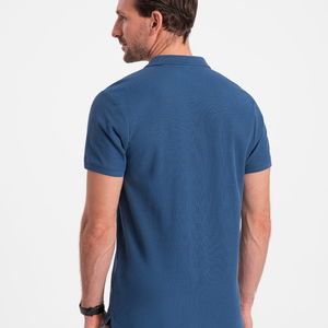 Vyriški paprasti polo marškinėliai - tamsiai mėlyni