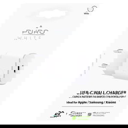 20 W galios USB-C sieninis įkroviklis – baltas