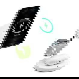 3 1“ indukcinis įkroviklis su stovu, baltas