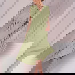 Klostuota suknelė alyvuogių spalvos