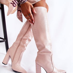 Ilgaauliai batai smėlio spalvos