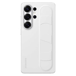 Silikoninis dėklas su laikikliu ir stovu Samsung Galaxy S25 Ultra – baltas