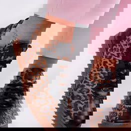 Moteriški odiniai sportbačiai su leopardų raštu Laura Messi - Rudi