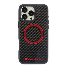 Audi anglies pluošto sportinis MagSafe dėklas iPhone 16 Pro Max - juodas