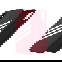 Adidas bordo spalvos PU zomšos dėklas iPhone X/XS