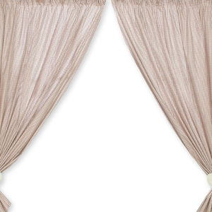 Užuolaidos kūdikio kambariui rudos su meškiuku ir širdimi