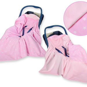 Didelis dvipusis automobilinis kūdikio pledukas – rožinis su žvaigždėmis