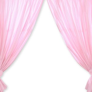 Užuolaidos kūdikio kambariui – rožinės su baltais taškeliais ir širdelėmis