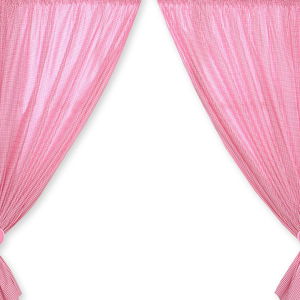 Užuolaidos kūdikio kambariui – balta ir tamsiai rožinė su širdelėmis