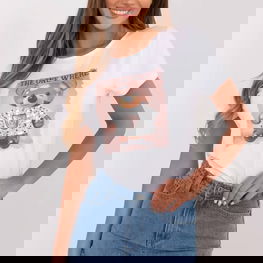 Marškinėliai moterims, balti, trumpomis rankovėmis