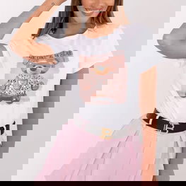 Marškinėliai moterims, trumpomis rankovėmis, balti