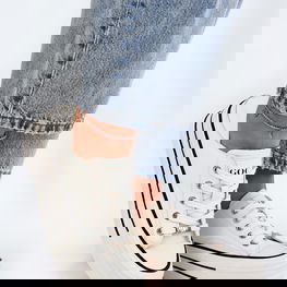 Sportbačiai moterims ant platformos balti odiniai