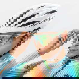 Dviračių akiniai balti su UV apsauga ir poliarizacija