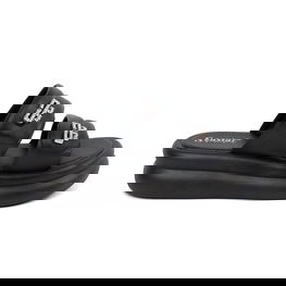 Šlepetės moterims juodos spalvos su platforma