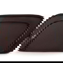 Elegantiškas natūralios odos vyriškas krepšys SK04 SOLIER tamsiai rudas