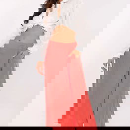 Ilgas koralinė vasarinė sijonas su skeltuku Fresh Made