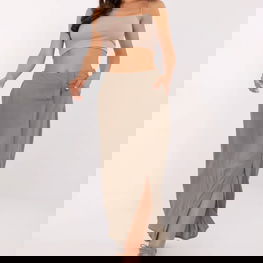 Sijonas alyvuogių spalvos su skeltuku kasdienai Fresh Made