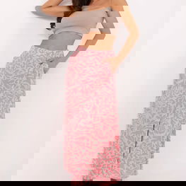 Ilgo kirpimo rožinė raštuota sijonas vasarai Fresh Made