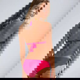 rožinis maudymosi kostiumėlis su raukinukais Atun