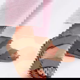 Odinės žalios moteriškos basutės su lipukais Inblu