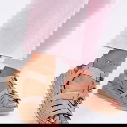 Basutės su platforma smėlio spalvos su dekoru kasdienai Inblu