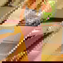 Sijonas rožinis medvilninis su guma kasdienai Mirale