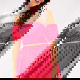 Palaidinė su nuogu pečiu rožinė medvilninė kasdienai Infinite You