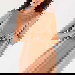 Suknelė be rankovių smėlio spalvos medvilninė kasdienai Infinite You