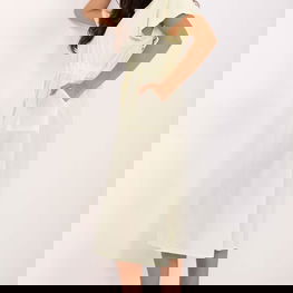 Vasarinė geltona midi suknelė su kišenėmis Och Bella