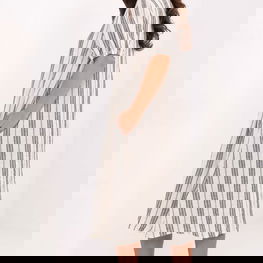 Marškinėlių tipo dryžuota lininė suknelė vasarai Och Bella