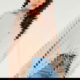 Marškiniai ilgomis rankovėmis šviesiai rožiniai laisvo kirpimo Infinite You