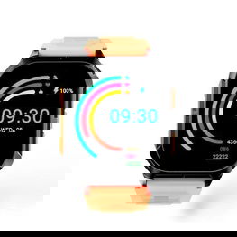 Išmanusis laikrodis oranžinis su silikoniniu dirželiu sportui HiFuture